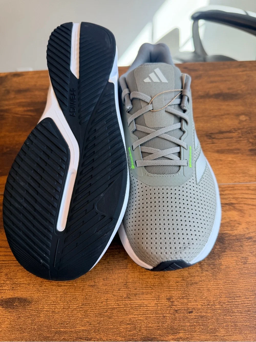 adidas Gray Athletic Sneakers with White Stripes